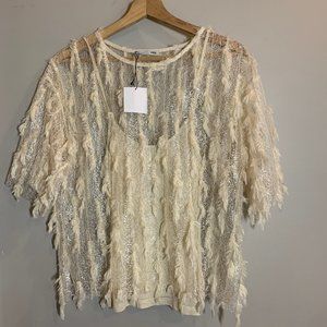 White Feather Blouse/Tee